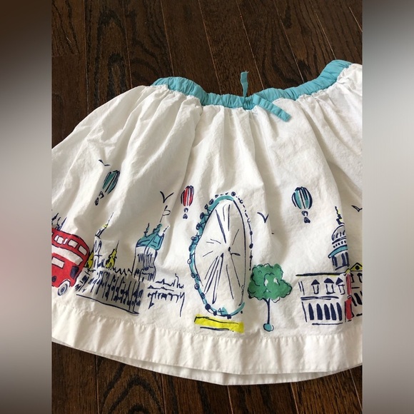 Mini Boden Girls 7-8Y London Themed A-Line Ruffled Mini Skirt w/Adjustable Waist - Picture 4 of 15